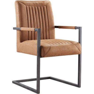 Eetkamerstoel Parantino met armleuning cognac
