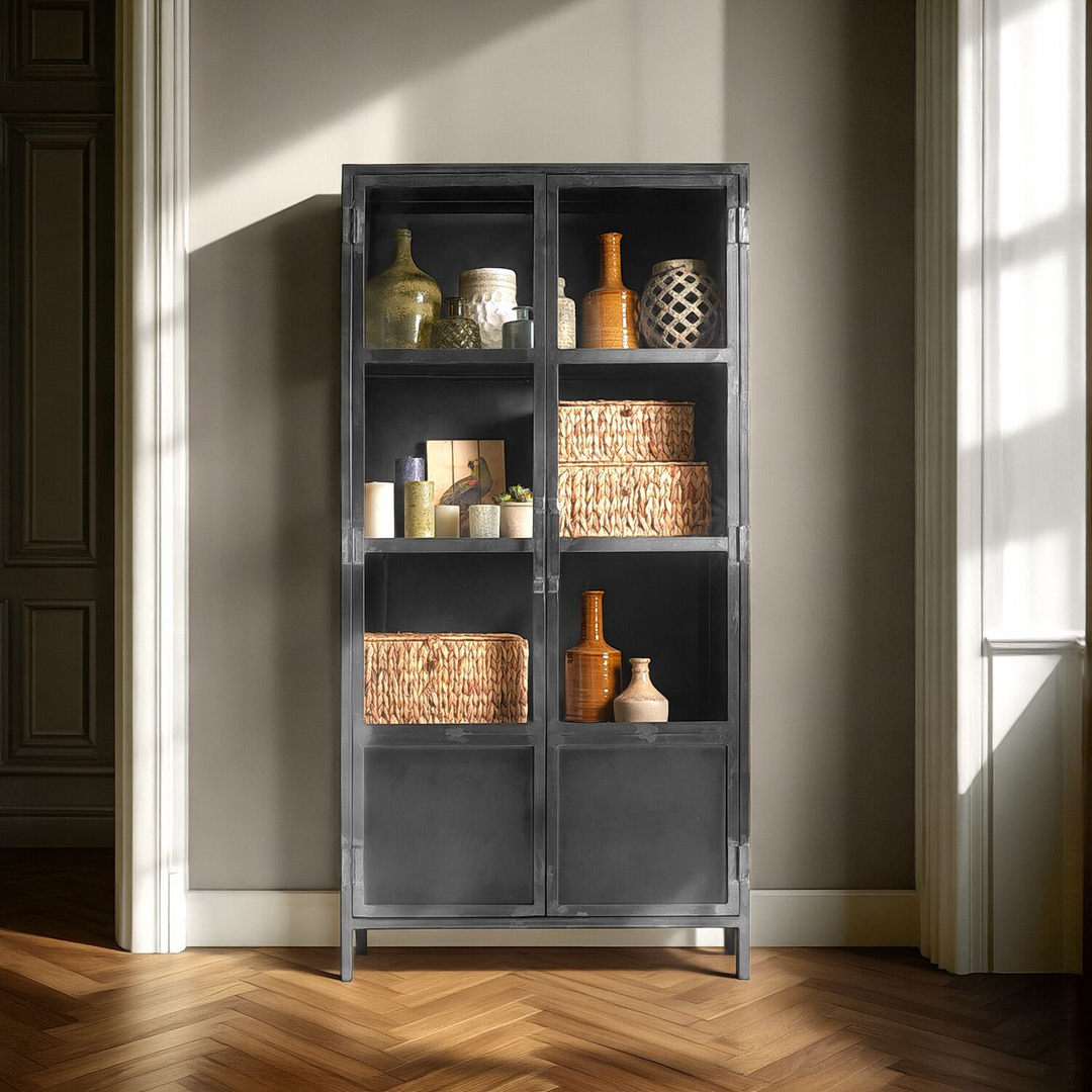 Vitrinekast CARPINO (90 CM) metaal glas