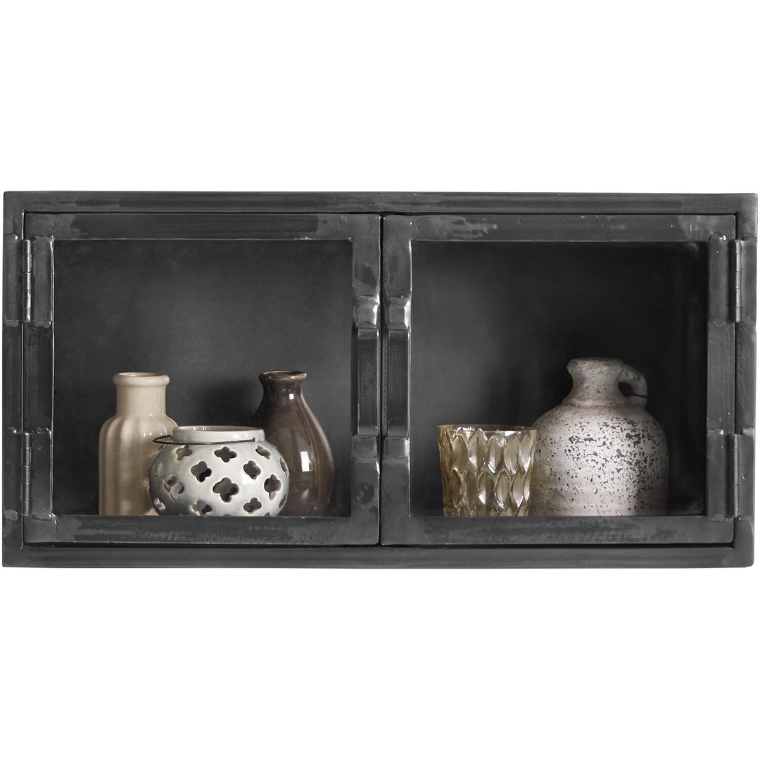 Wandmeubel CARPINO metaal glas 70x35 cm