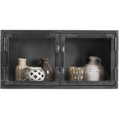 Wandmeubel CARPINO metaal glas 70x35 cm