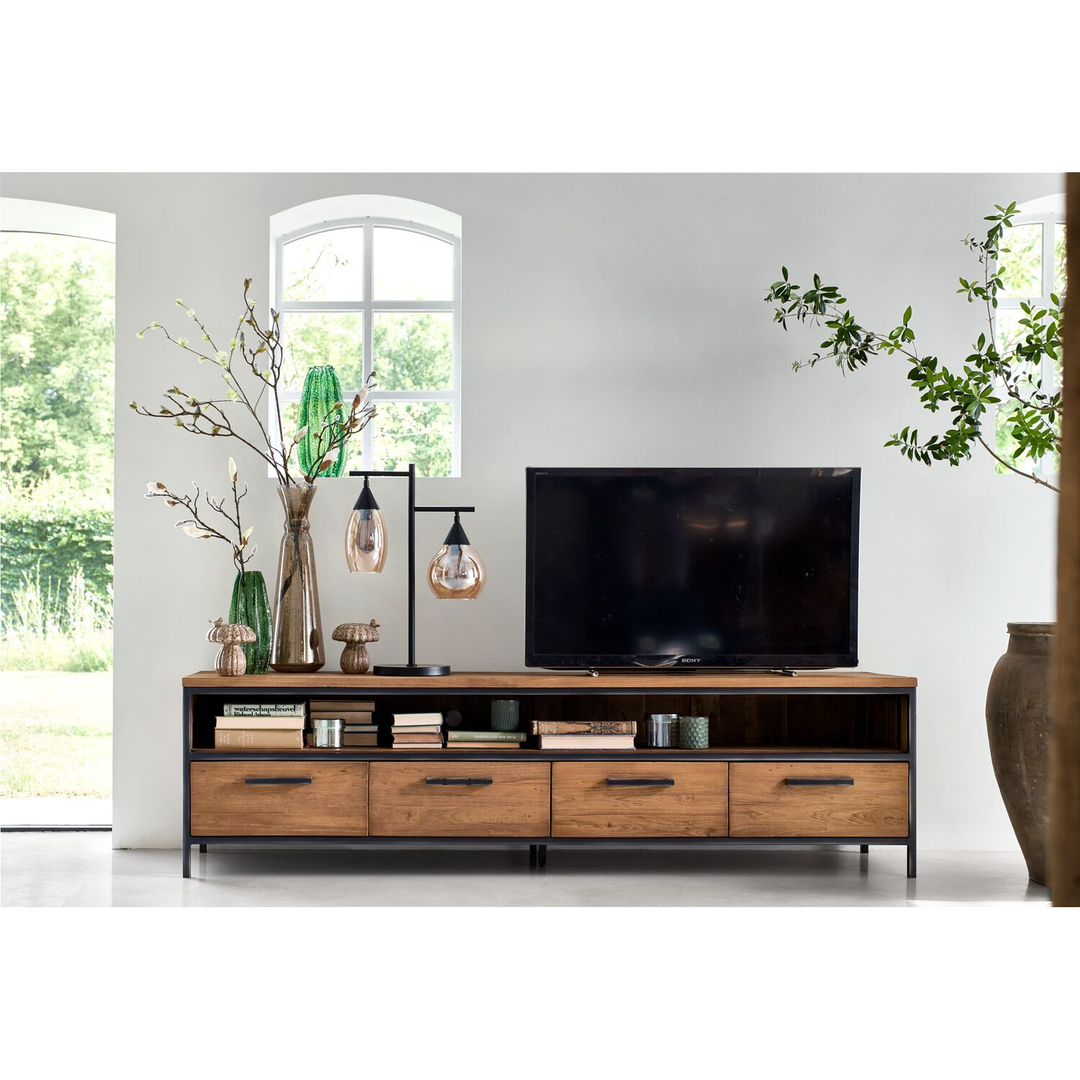 TV-meubel ROMARO (200 CM) teakhout mix rough