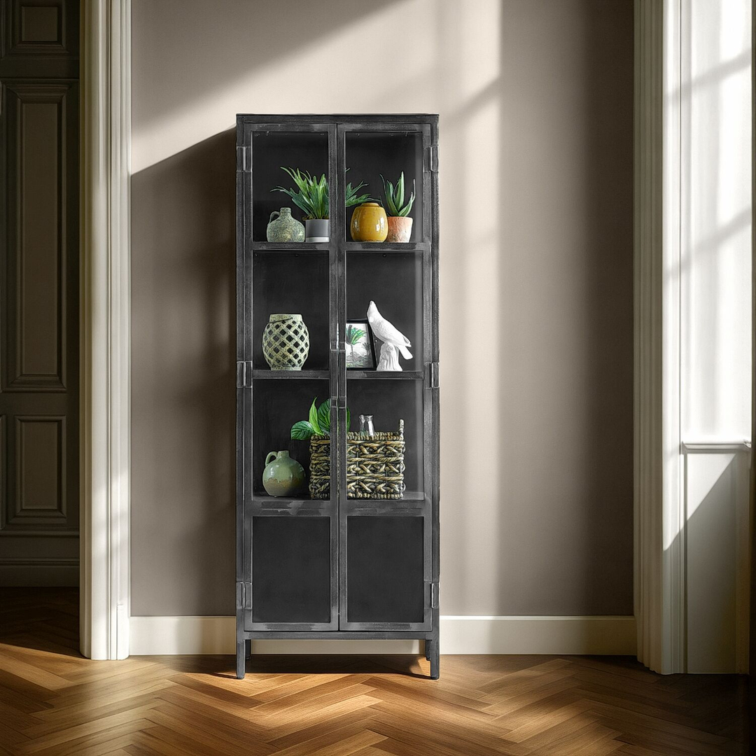 Vitrinekast CARPINO (65 CM) metaal glas