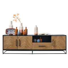 TV-meubel Vinito (199 CM) eiken fineer zwart/naturel