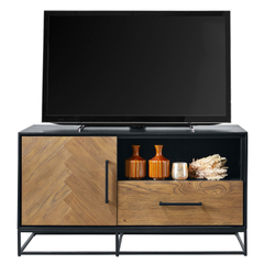 TV-meubel Vinito (109 CM) eiken fineer zwart/naturel