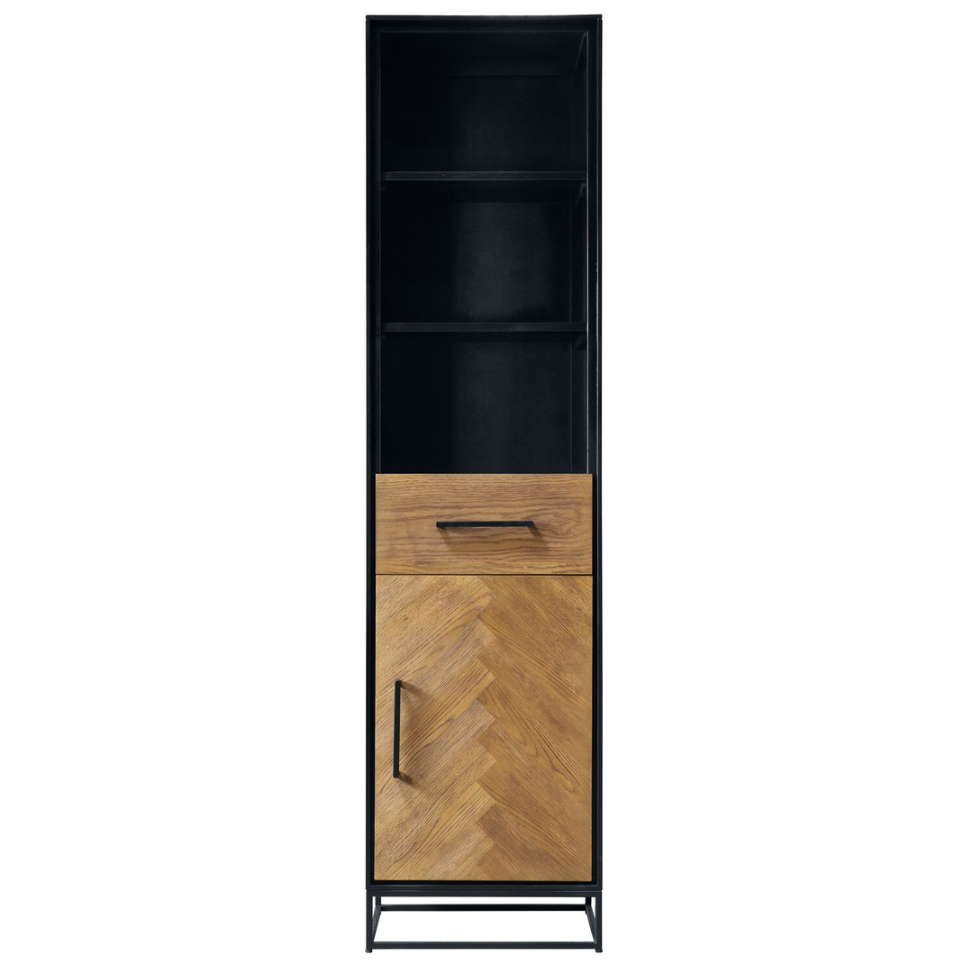Boekenkast Vinito (49 CM) eiken fineer zwart naturel