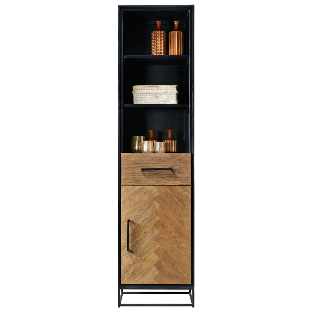 Boekenkast Vinito (49 CM) eiken fineer zwart naturel