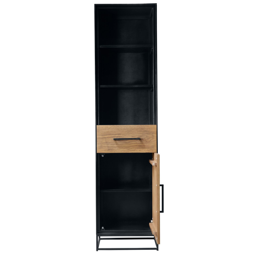 Boekenkast Vinito (49 CM) eiken fineer zwart naturel