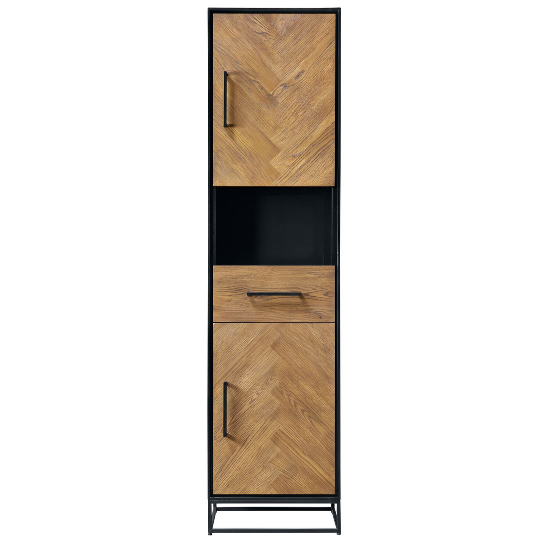 Opbergkast Vinito (49 CM) eiken fineer zwart/naturel