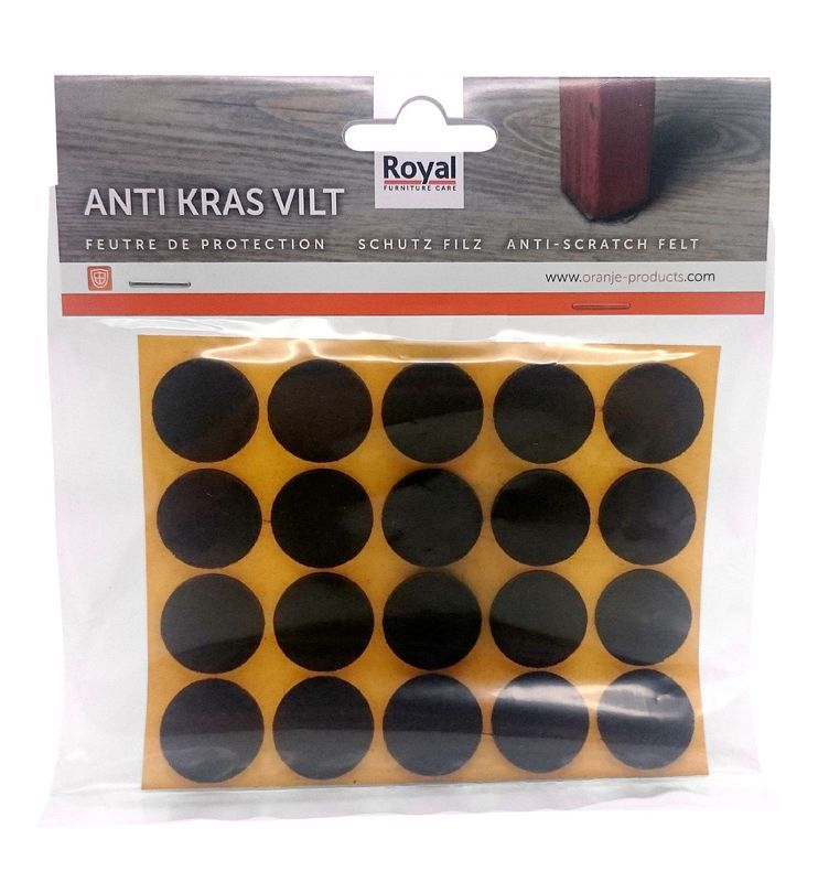 Zelfklevend Oravilt 28 mm rond bruin 40 stuks