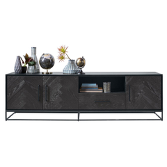 TV-meubel Vinito (199 CM) eiken fineer zwart