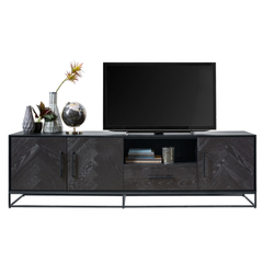 TV-meubel Vinito (199 CM) eiken fineer zwart