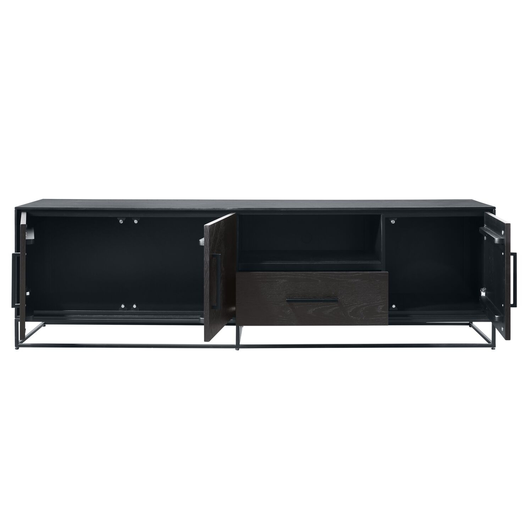 TV-meubel Vinito (199 CM) eiken fineer zwart