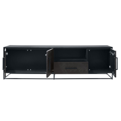 TV-meubel Vinito (199 CM) eiken fineer zwart