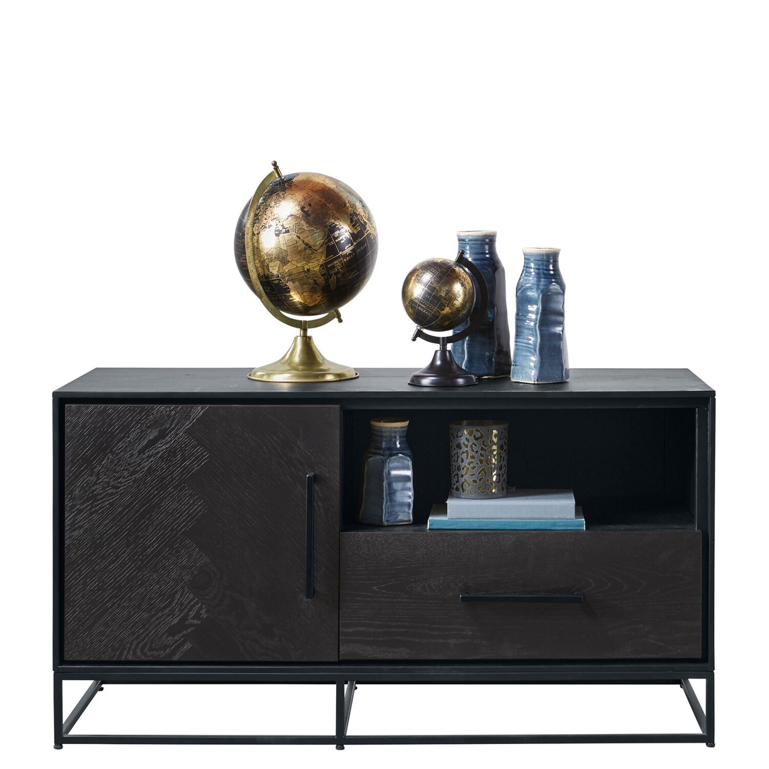 TV-meubel Vinito (109 CM) eiken fineer zwart