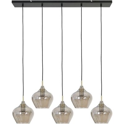 Hanglamp Winfield smoke glas 5-lichts