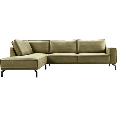 Hoekbank links Alburg mosgroen basic comfort