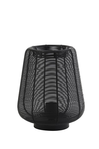 Tafellamp Barzio mat zwart rond 22cm 1-lichts