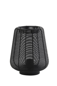 Tafellamp Barzio mat zwart rond 22cm 1-lichts