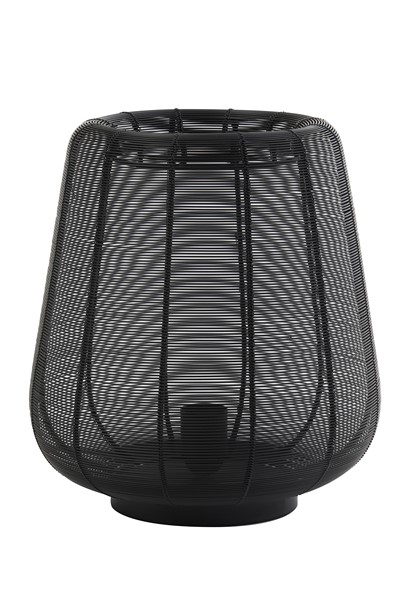 Tafellamp Barzio mat zwart rond 29cm 1-lichts