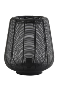 Tafellamp Barzio mat zwart rond 29cm 1-lichts