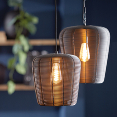 Hanglamp Barzio mat zwart rond 31cm 1-lichts
