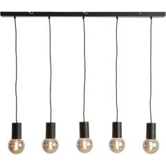 Hanglamp Trecate mat zwart 5-lichts