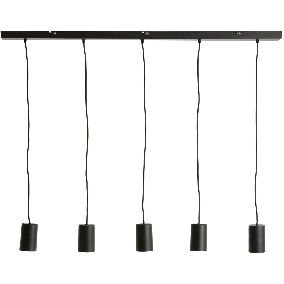 Hanglamp Trecate mat zwart 5-lichts