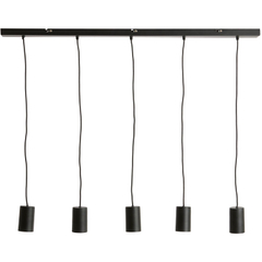 Hanglamp Trecate mat zwart 5-lichts