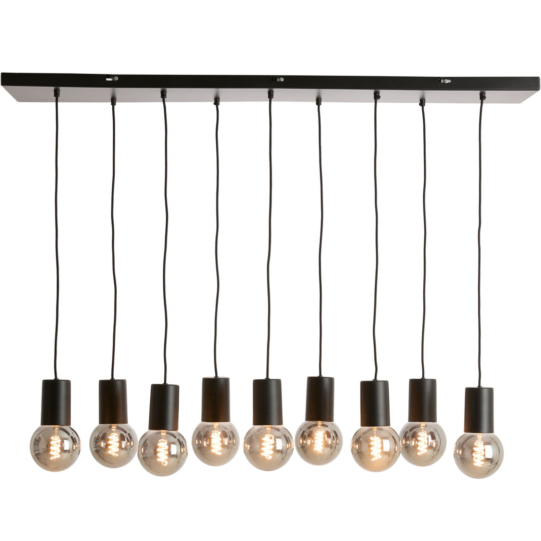 Hanglamp Trecate mat zwart 9-lichts