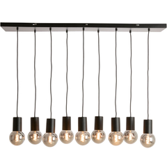 Hanglamp Trecate mat zwart 9-lichts
