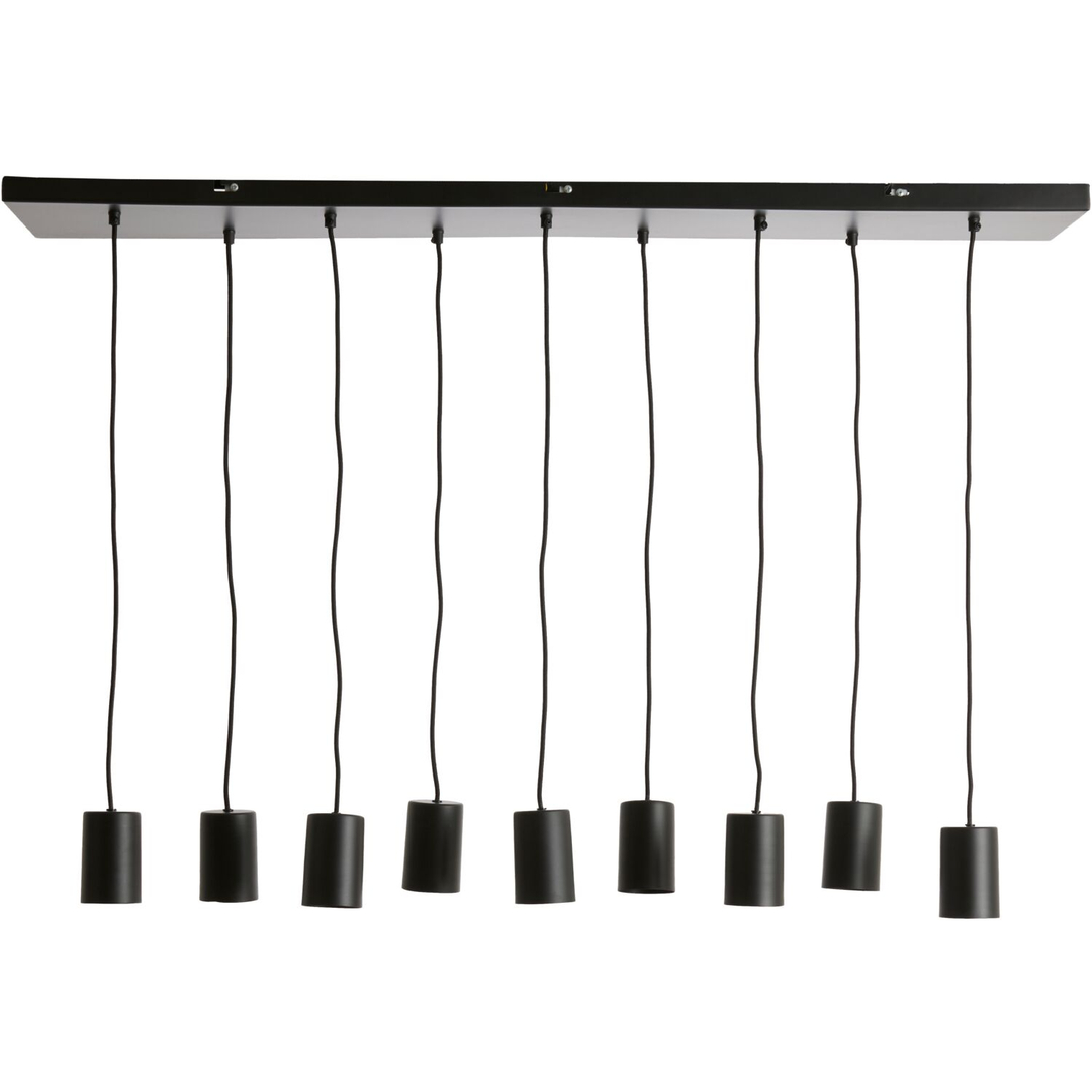 Hanglamp Trecate mat zwart 9-lichts