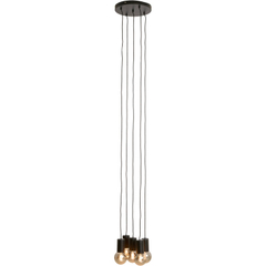 Hanglamp Trecate mat zwart 5-lichts rond