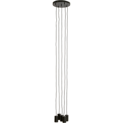 Hanglamp Trecate mat zwart 5-lichts rond