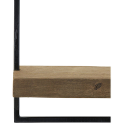 Wandplank Pardal hout metaal 30x60 cm bruin
