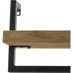 Wandplank Pardal hout metaal 24x80 cm bruin