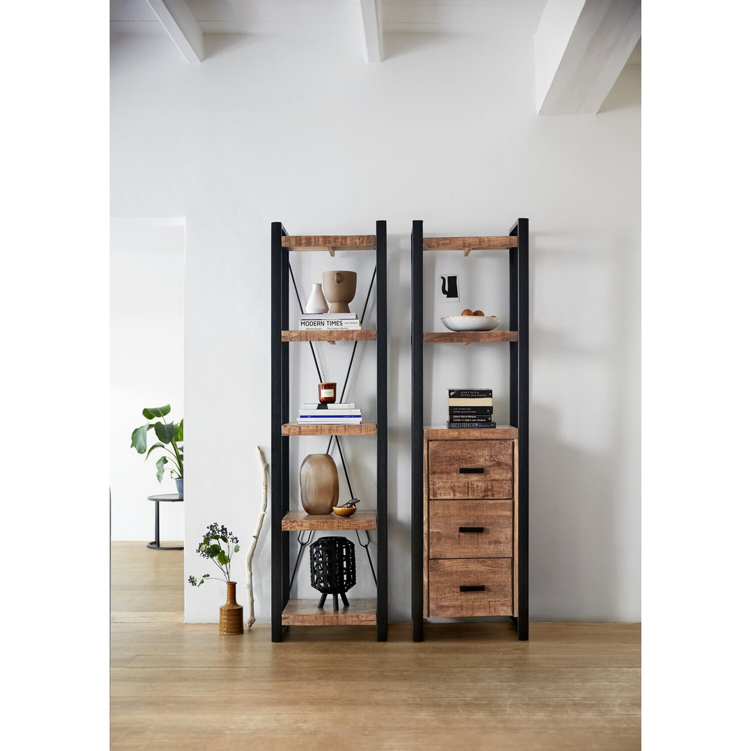 Boekenkast Newhaven mangohout 200x55x40 cm
