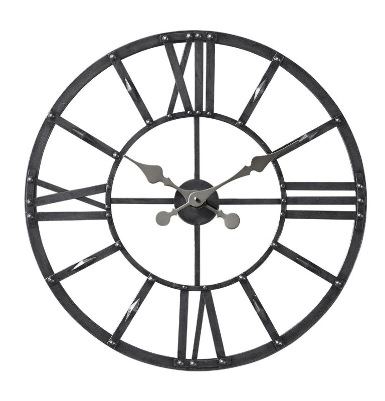Metalen klok NIMAR Ø60cm zwart