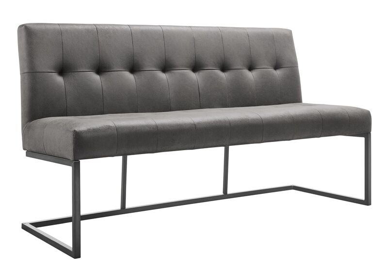 Eetkamerbank Oro 170 cm microleder donkergrijs