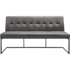 Eetkamerbank Oro 170 cm microleder donkergrijs