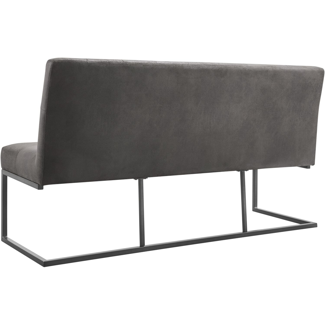 Eetkamerbank Oro 170 cm microleder donkergrijs