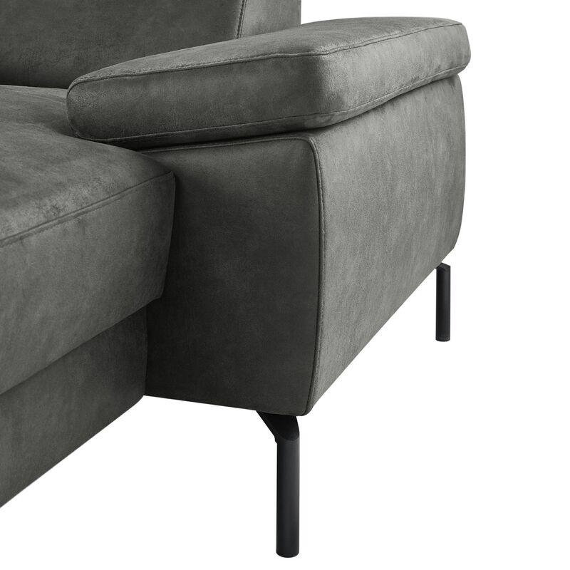 Hoekbank links Tusari microleder antraciet excellent comfort