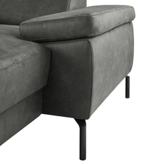 Hoekbank links Tusari microleder antraciet excellent comfort