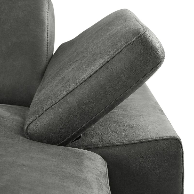 Hoekbank links Tusari microleder antraciet excellent comfort