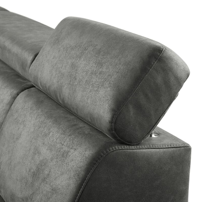 Hoekbank links Tusari microleder antraciet excellent comfort