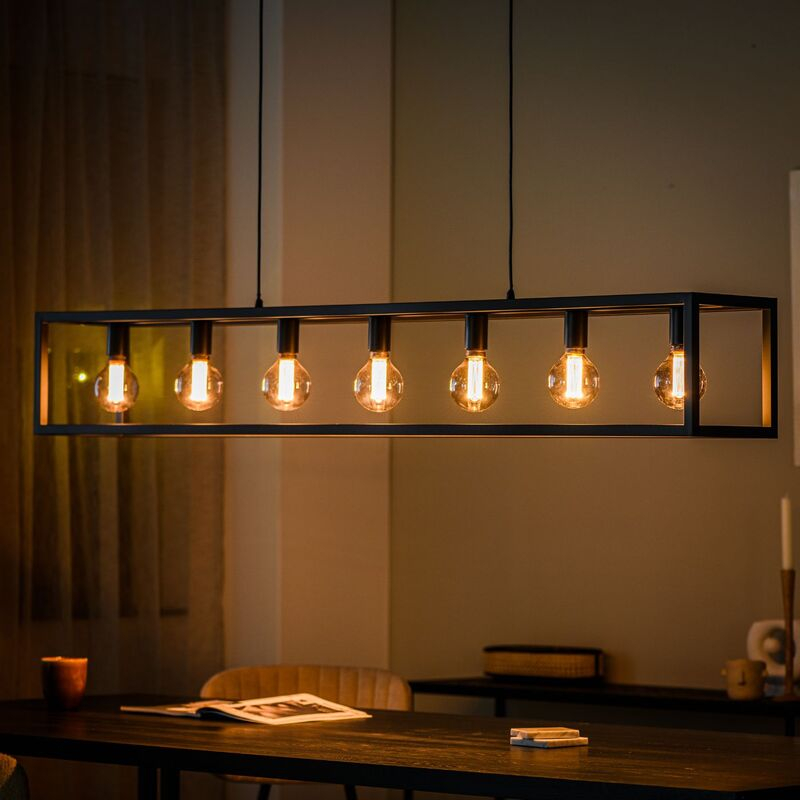 Hanglamp Tiamo zwart staal 7-lichts