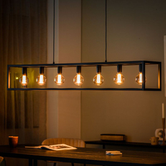 Hanglamp Tiamo zwart staal 7-lichts