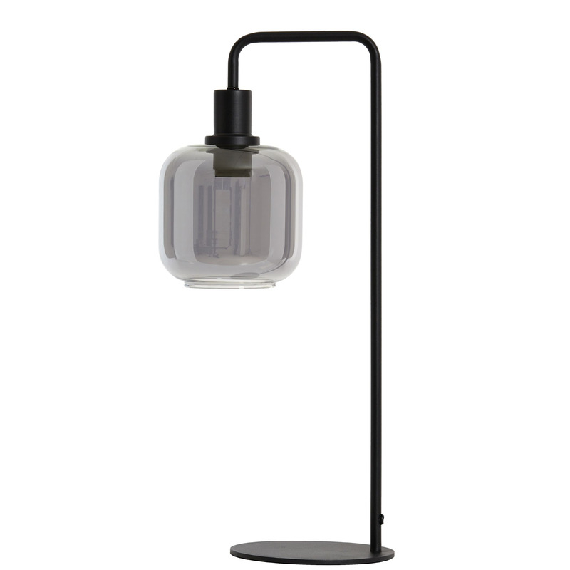 Tafellamp Peglio glas smoke zwart 1-lichts