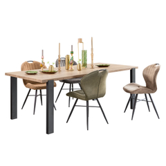 Eetkamerstoel Castione microvezel cognac