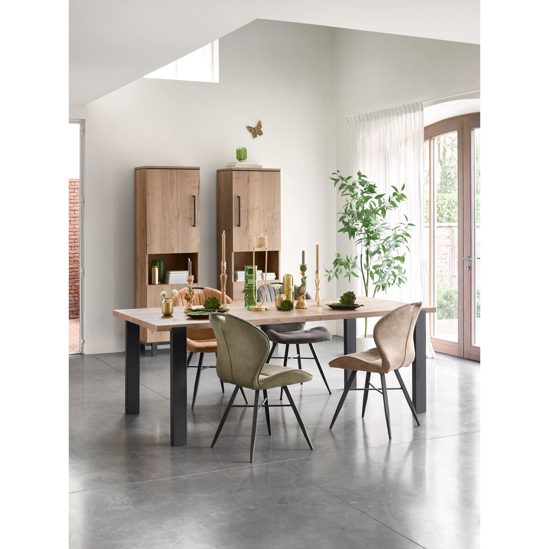 Eetkamerstoel Castione microvezel cognac