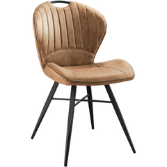 Eetkamerstoel Castione microvezel cognac